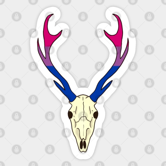 Bisexual Pride Deer Skull Sticker by whizz0